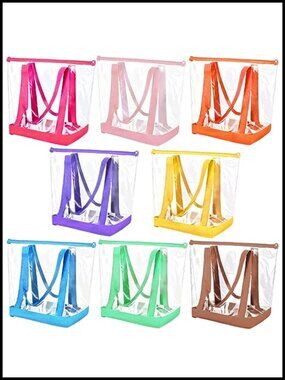 Clear Tote Bags Security Approved See Through PVC Shoulder Handbag for Sport